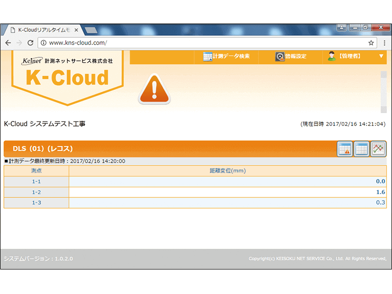 WEBブラウザ画面(K-Cloud)